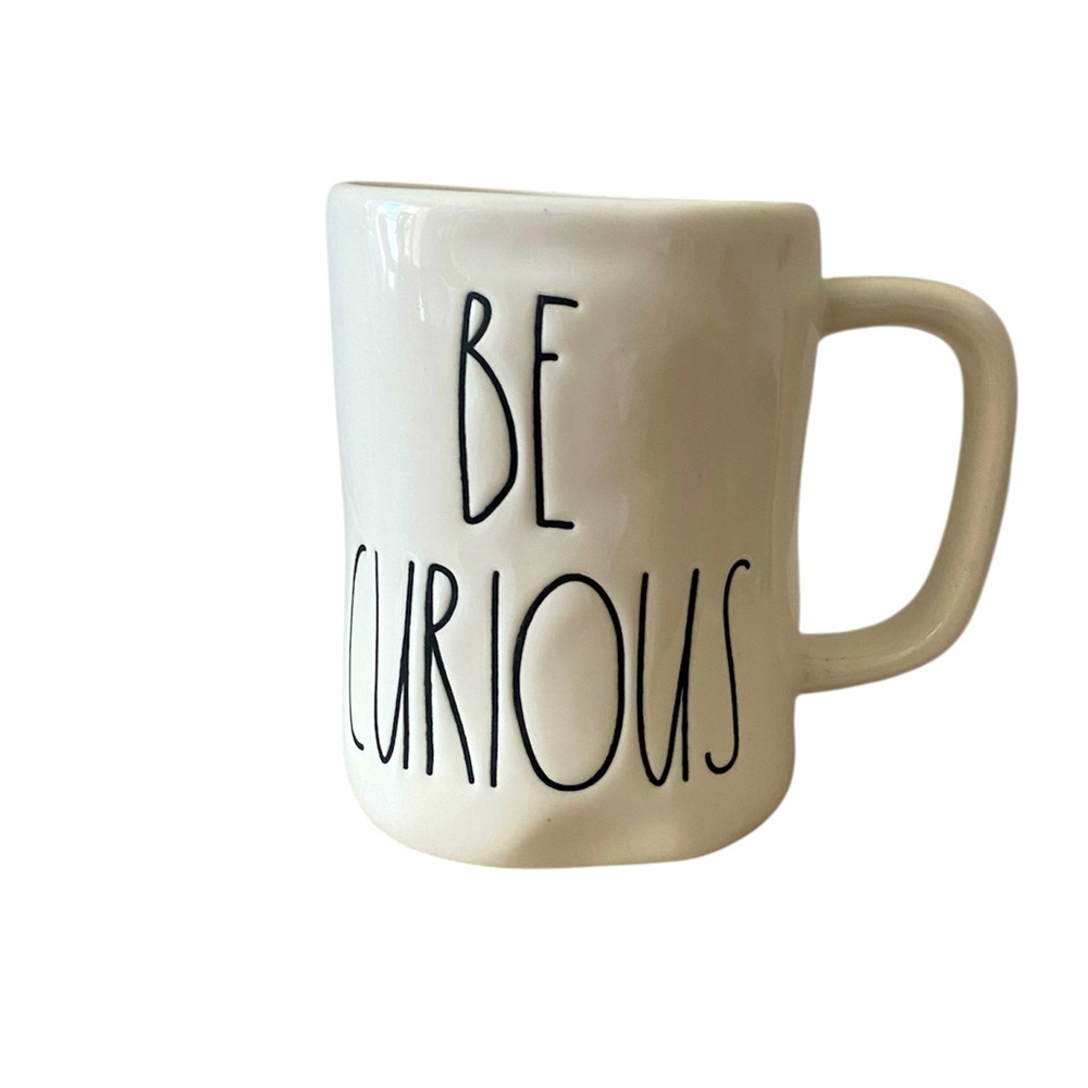 New Rae Dunn Be Curious large white mug